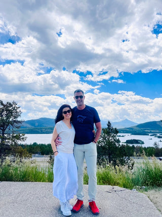 a couple smiling in boulder, colorado